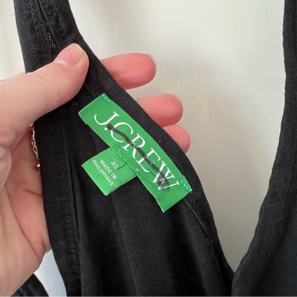 NEW J. Crew Relaxed Tank Dress in Slub Cotton in Black - Picture 7 of 8